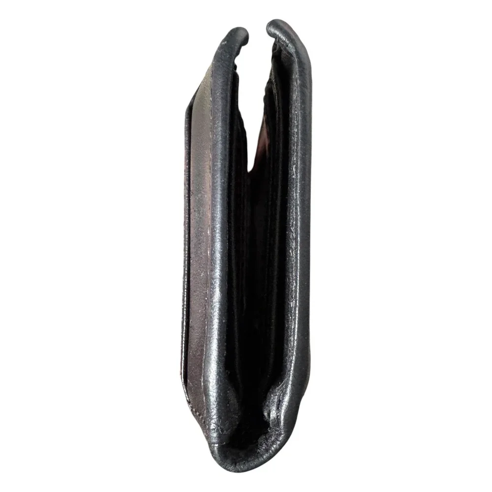 Tumi Mens Black Leather Slim Bifold Wallet with ID Window and Card Slots